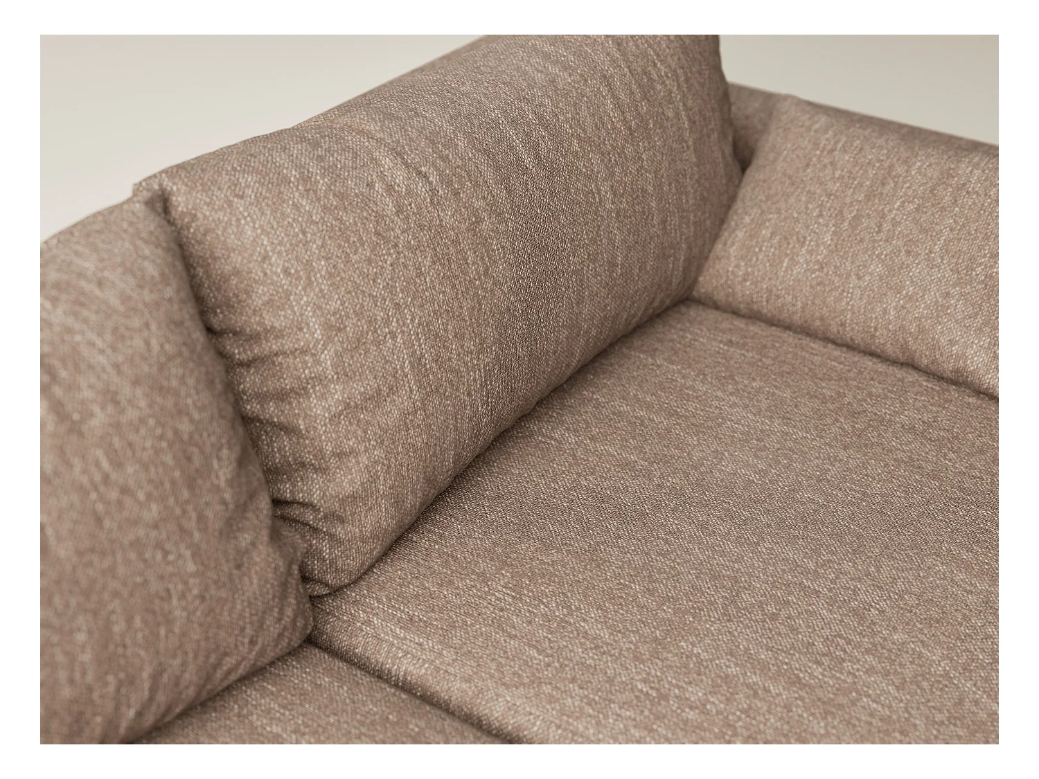 Canapé d'angle gauche avec fonction lit en tissu tressé brun LEON