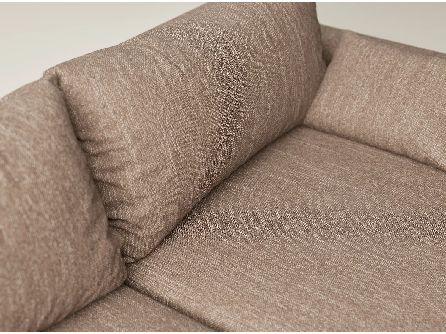 Canapé d'angle gauche avec fonction lit en tissu tressé brun LEON