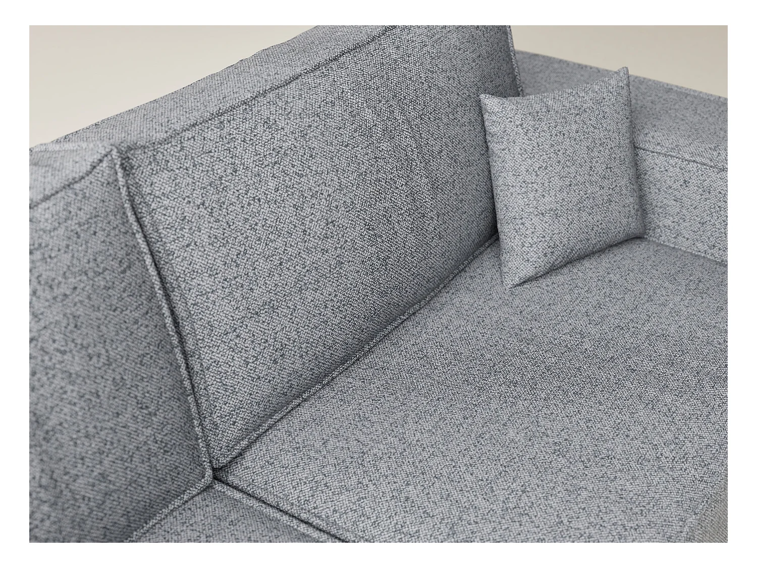 Canapé d'angle gauche avec fonction lit en tissu tressé gris TONGA