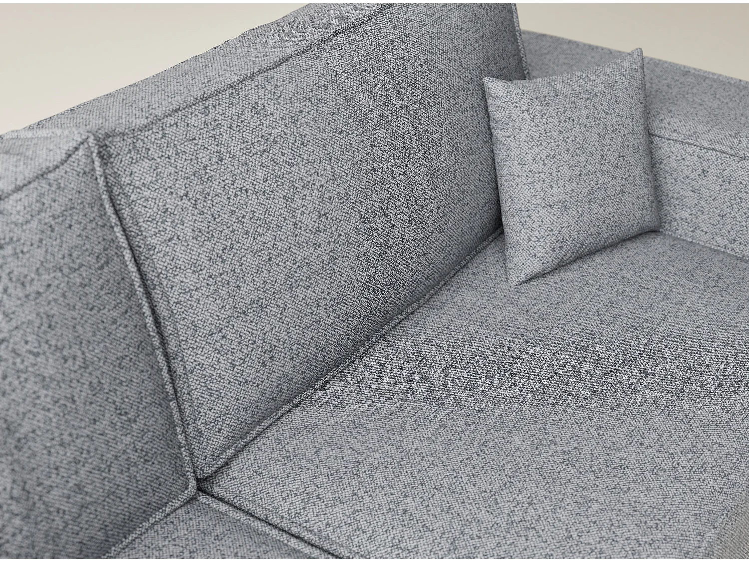 Canapé d'angle gauche avec fonction lit en tissu tressé gris TONGA