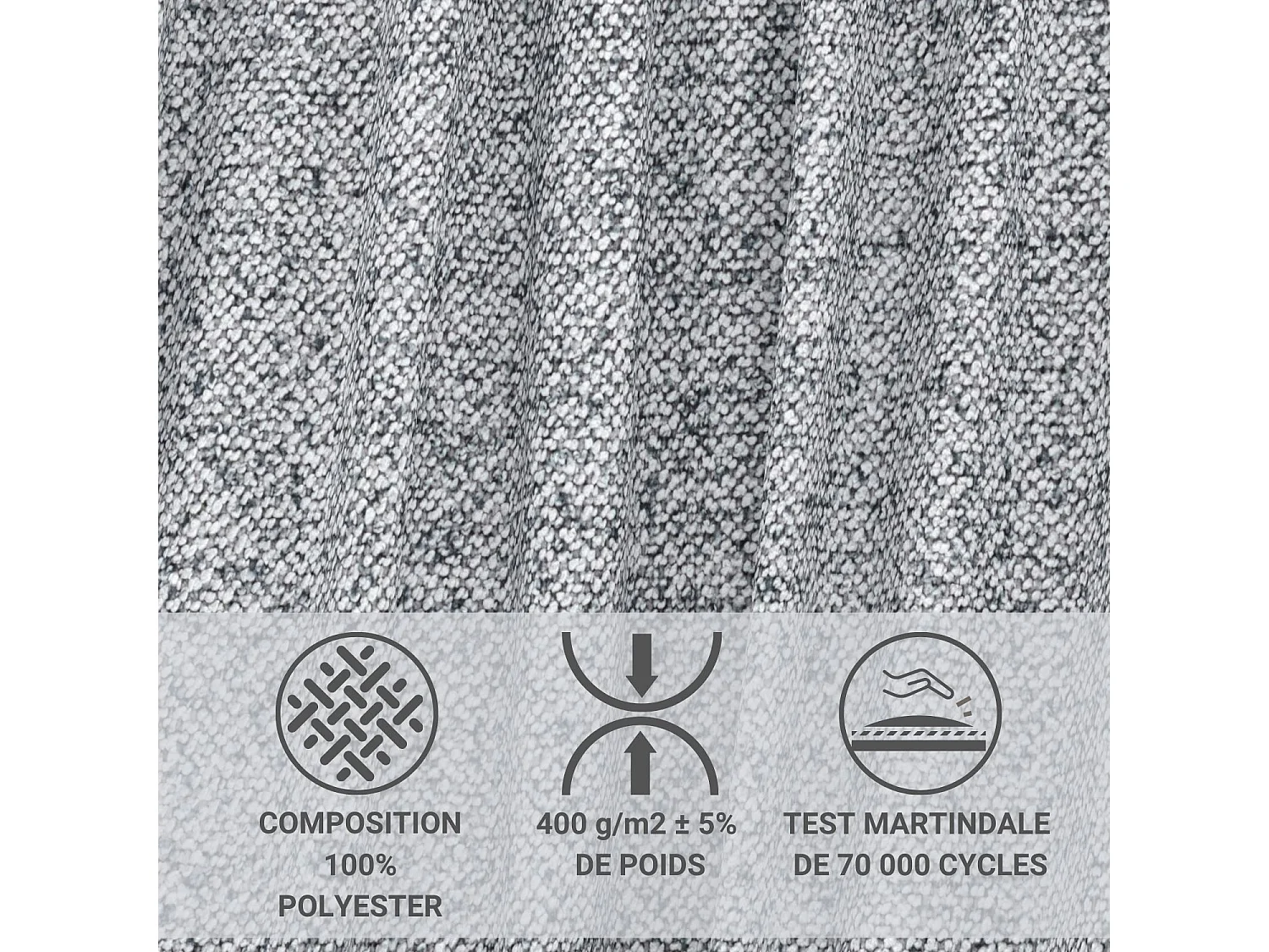 Canapé d'angle gauche avec fonction lit en tissu tressé gris TONGA