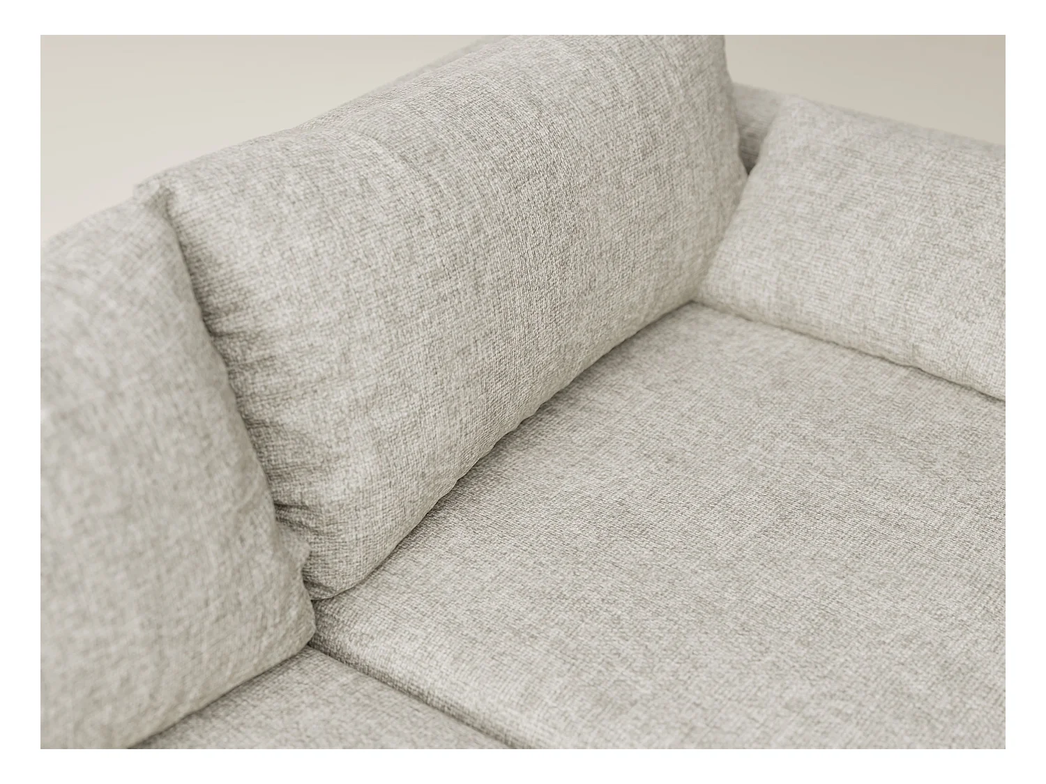 Canapé d'angle gauche avec fonction lit en tissu chenille beige LEON