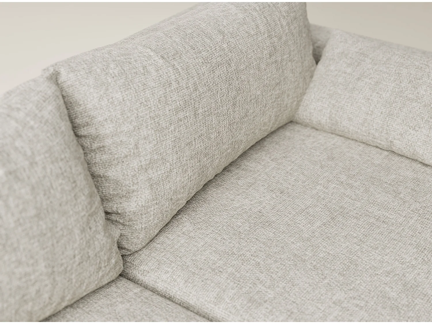 Canapé d'angle gauche avec fonction lit en tissu chenille beige LEON