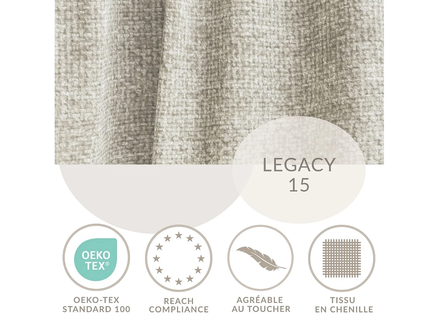 Canapé d'angle gauche avec fonction lit en tissu chenille beige LEON