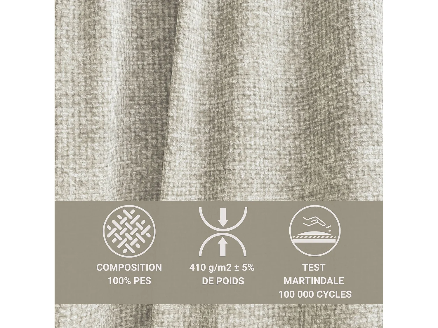 Canapé d'angle gauche avec fonction lit en tissu chenille beige LEON