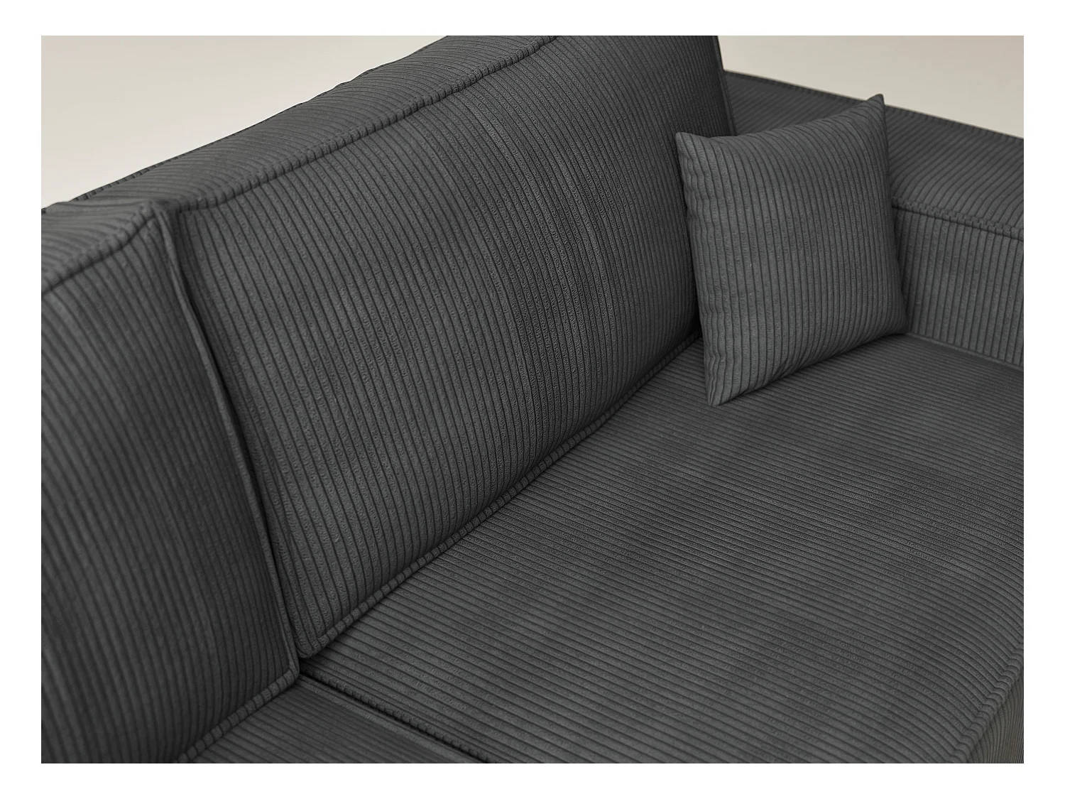 Canapé d'angle gauche avec fonction lit en velours graphite TONGA