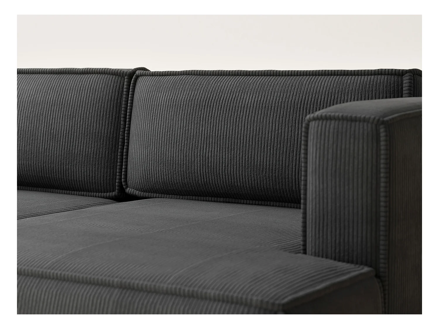 Canapé d'angle droit avec fonction lit en velours graphite VELTO