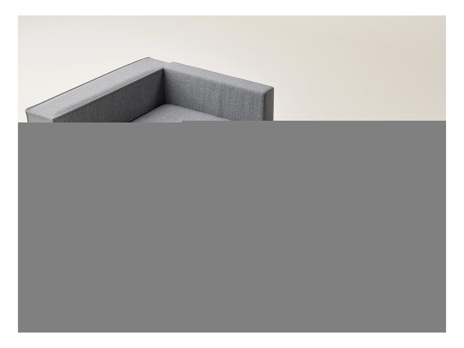 Canapé d'angle gauche avec fonction lit en tissu tressé gris TONGA