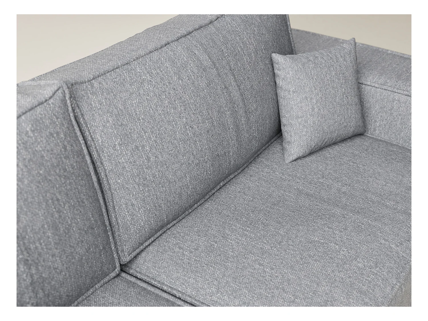 Canapé d'angle gauche avec fonction lit en tissu tressé gris TONGA