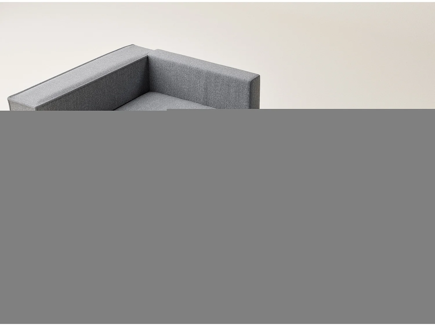 Canapé d'angle gauche avec fonction lit en tissu tressé gris TONGA