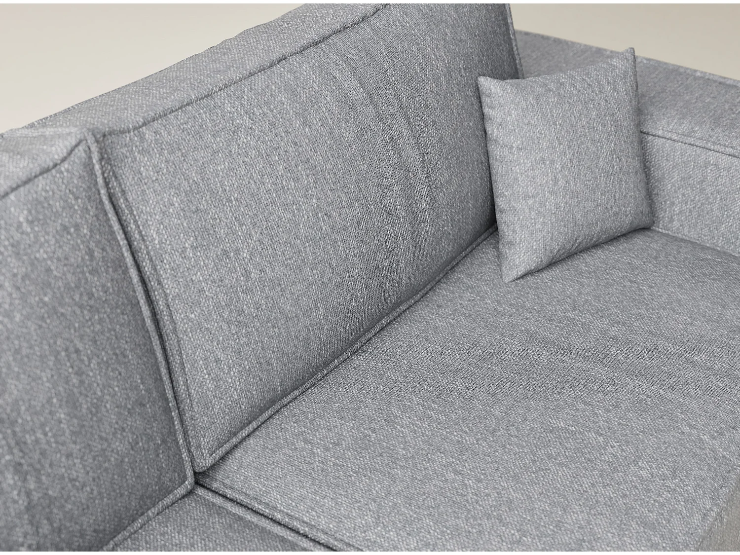 Canapé d'angle gauche avec fonction lit en tissu tressé gris TONGA