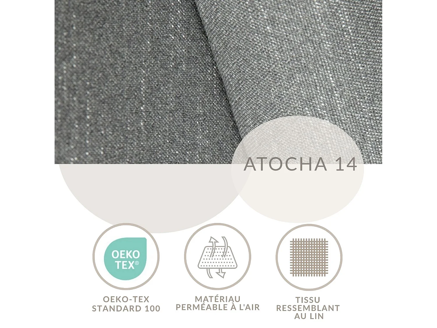 Canapé d'angle gauche avec fonction lit en tissu tressé gris TONGA