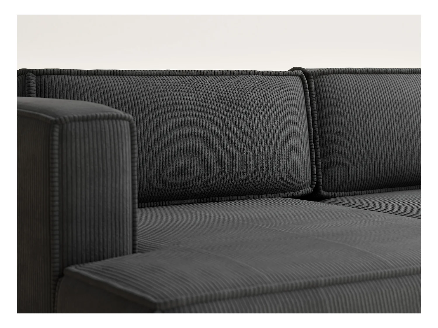 Canapé d'angle gauche avec fonction lit en velours graphite VELTO