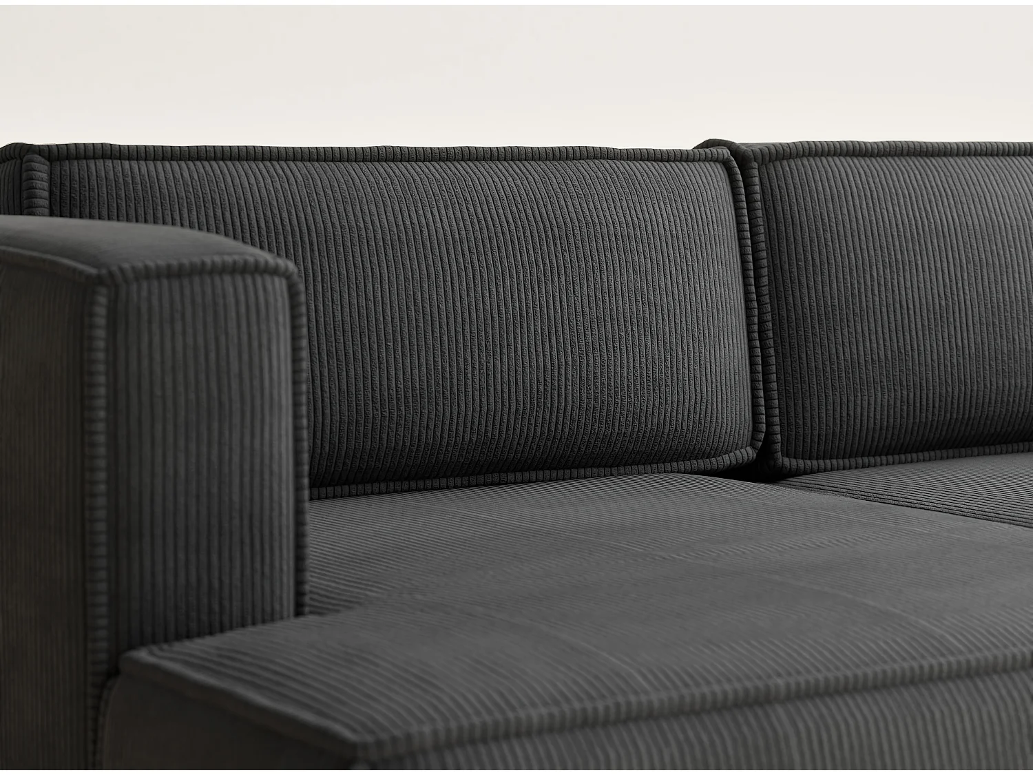 Canapé d'angle gauche avec fonction lit en velours graphite VELTO