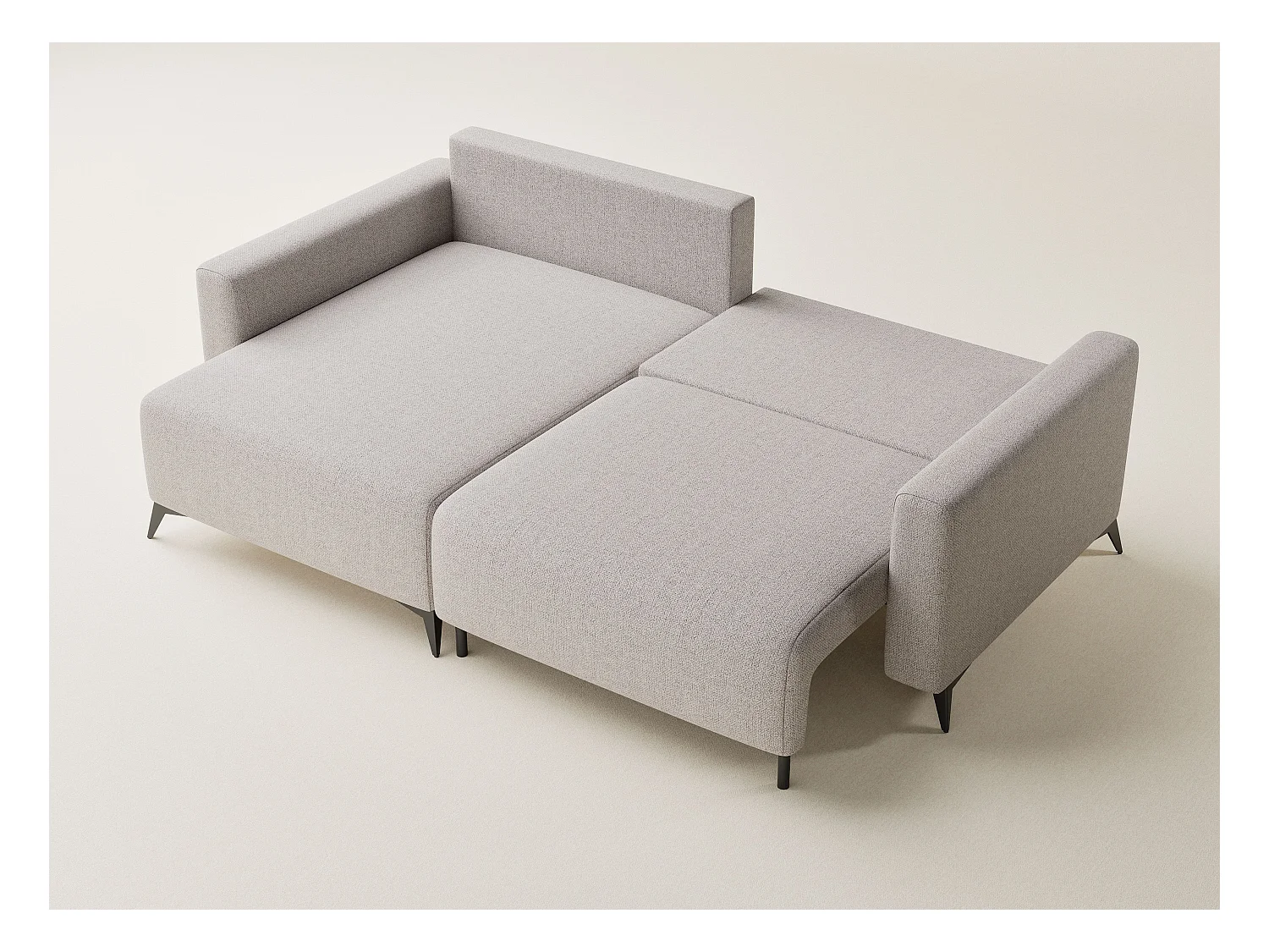 Ecksofa mit Schlaffunktion - Ecke Links - 3-Sitzer - Webstoff - beige - LEON