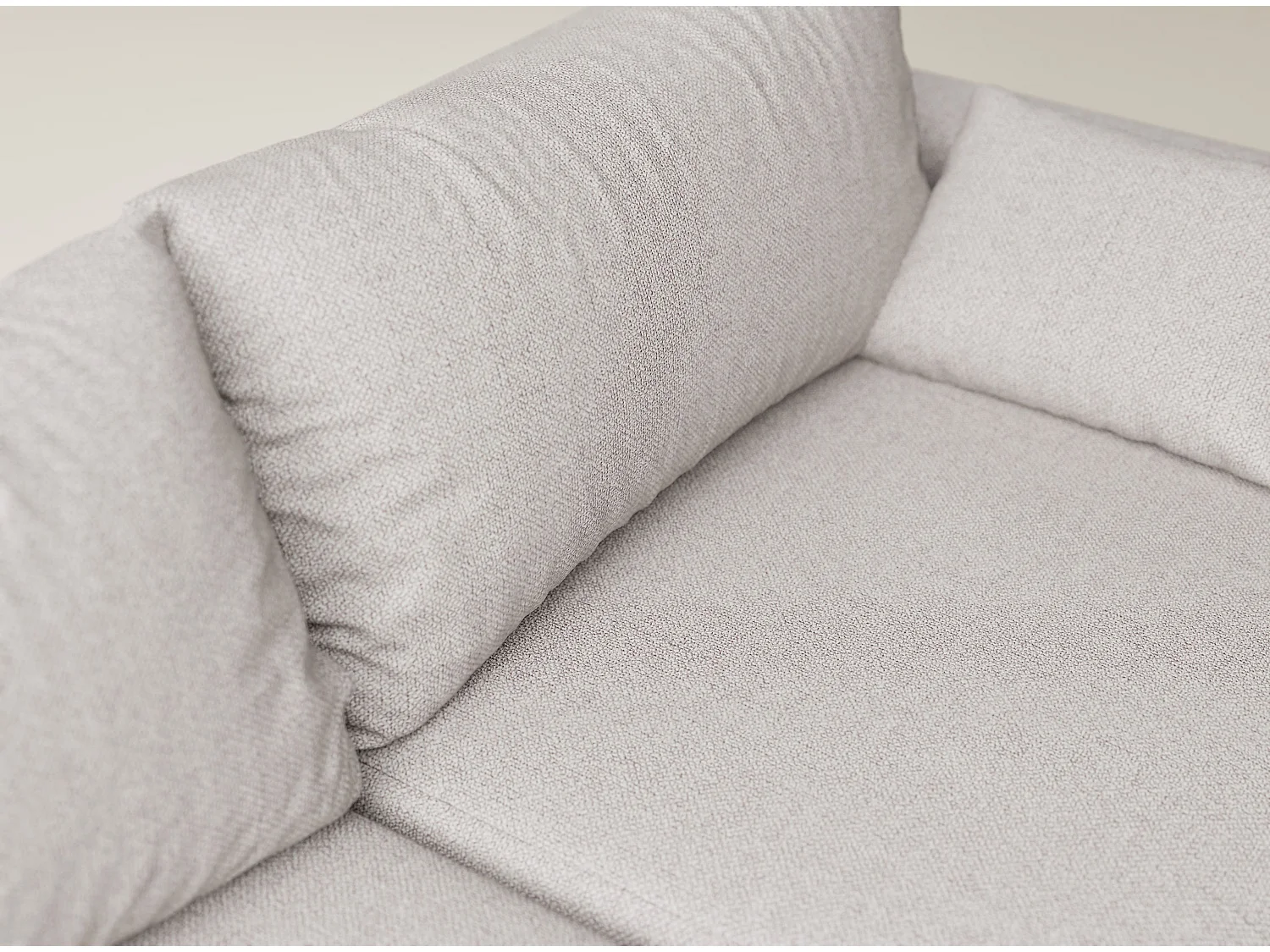 Canapé d'angle gauche avec fonction lit en tissu tressé beige LEON