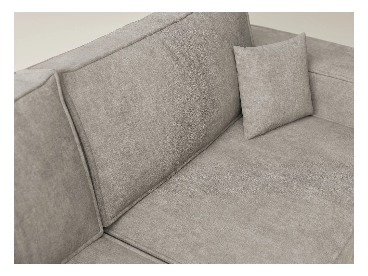 Canapé d'angle gauche avec fonction lit en tissu chenille taupe TONGA