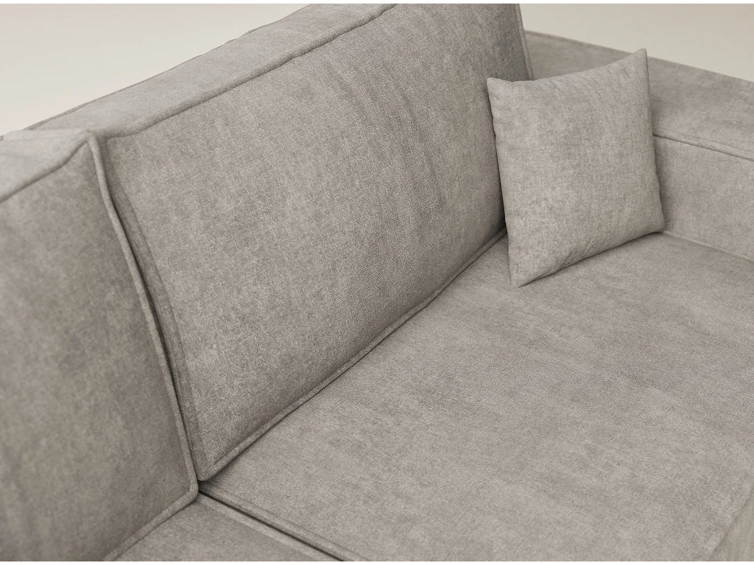 Canapé d'angle gauche avec fonction lit en tissu chenille taupe TONGA