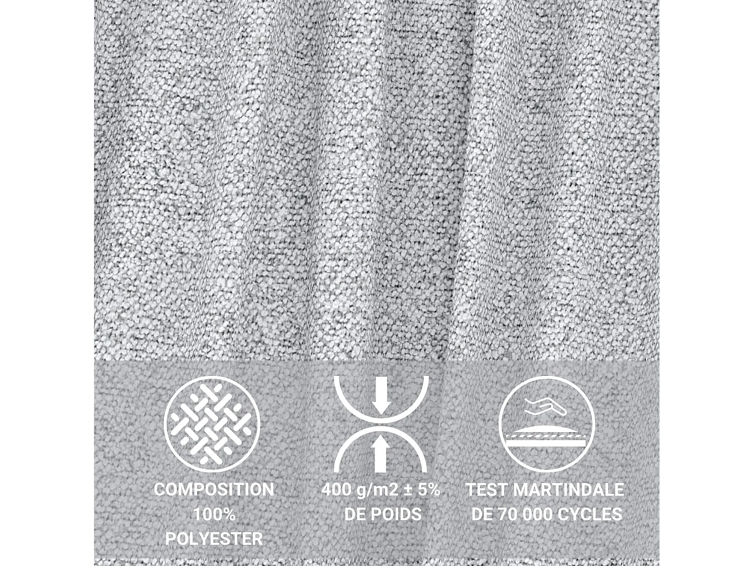 Canapé d'angle droit avec fonction lit en tissu tressé gris clair VELTO