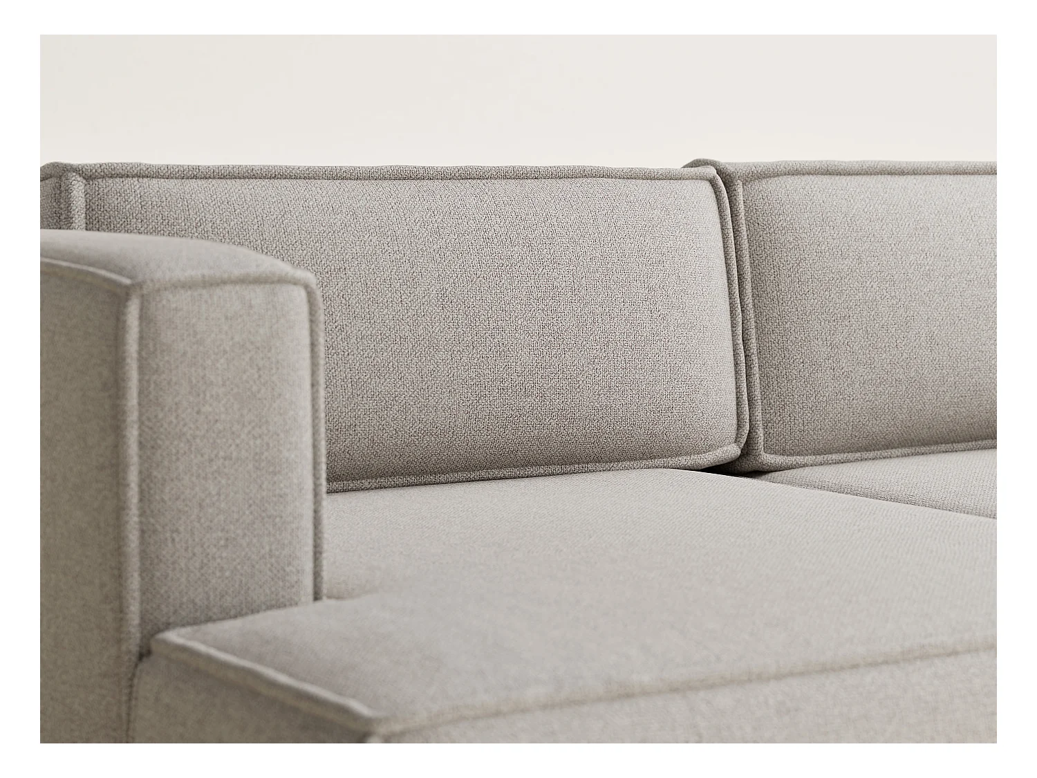 Canapé d'angle gauche avec fonction lit en tissu tressé beige foncé VELTO