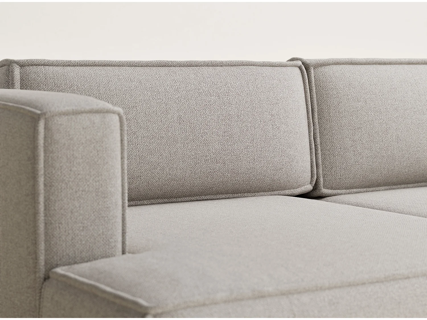 Canapé d'angle gauche avec fonction lit en tissu tressé beige foncé VELTO