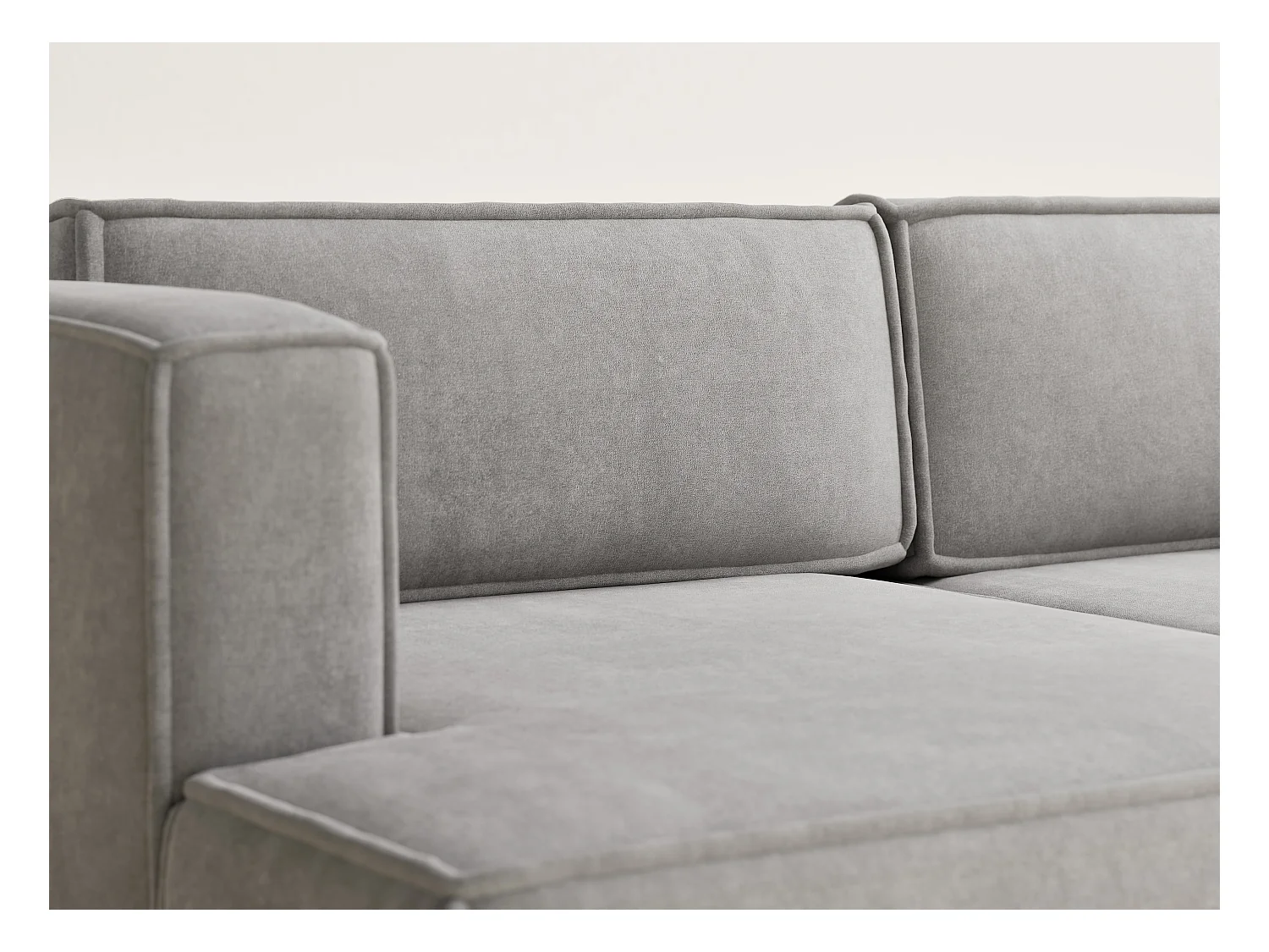 Canapé d'angle gauche avec fonction lit en tissu chenille beige gris VELTO