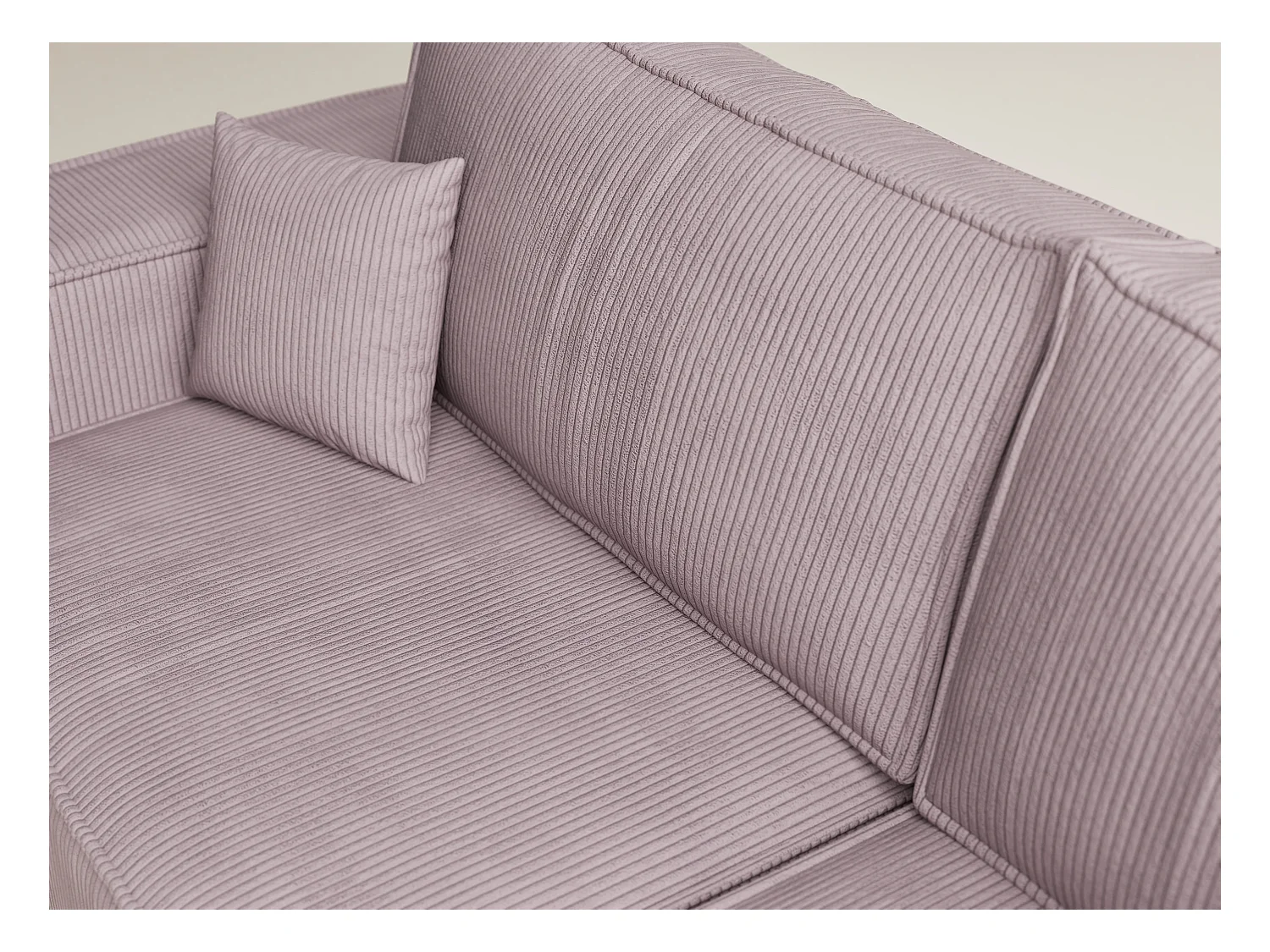 Canapé d'angle droit avec fonction lit en velours violet TONGA