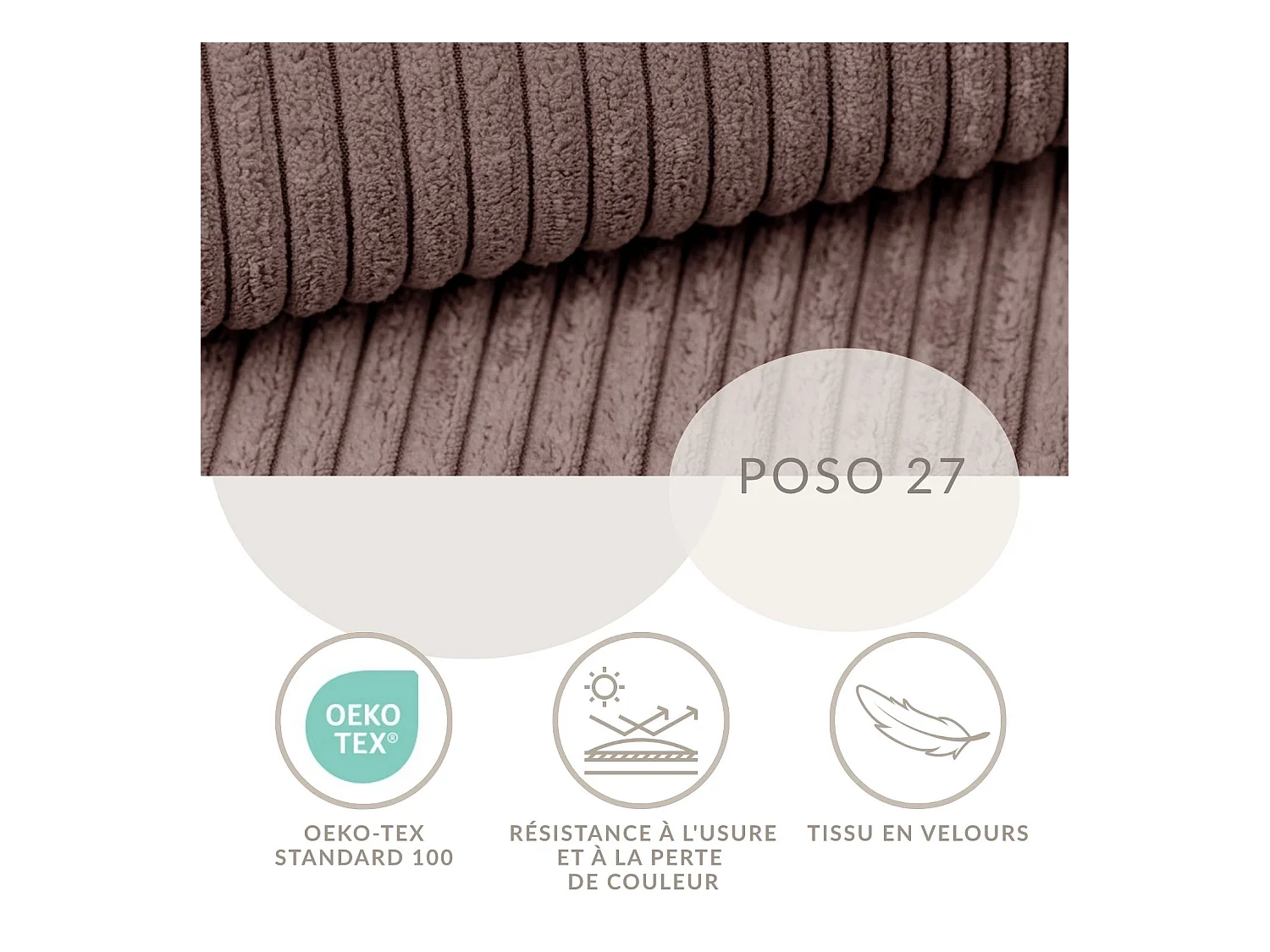 Canapé d'angle droit avec fonction lit en velours violet TONGA