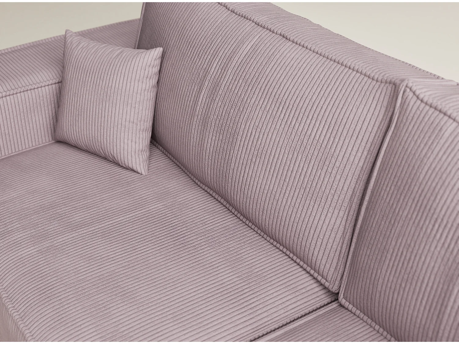 Canapé d'angle droit avec fonction lit en velours violet TONGA