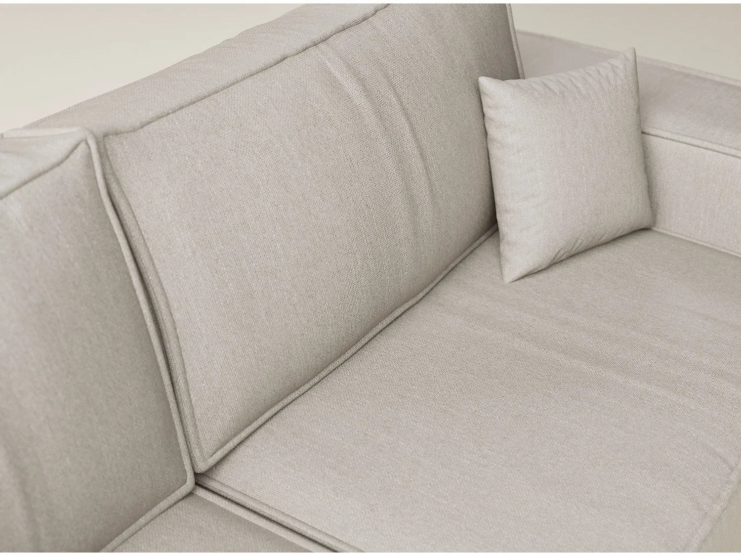 Canapé d'angle gauche avec fonction lit en tissu tressé beige TONGA