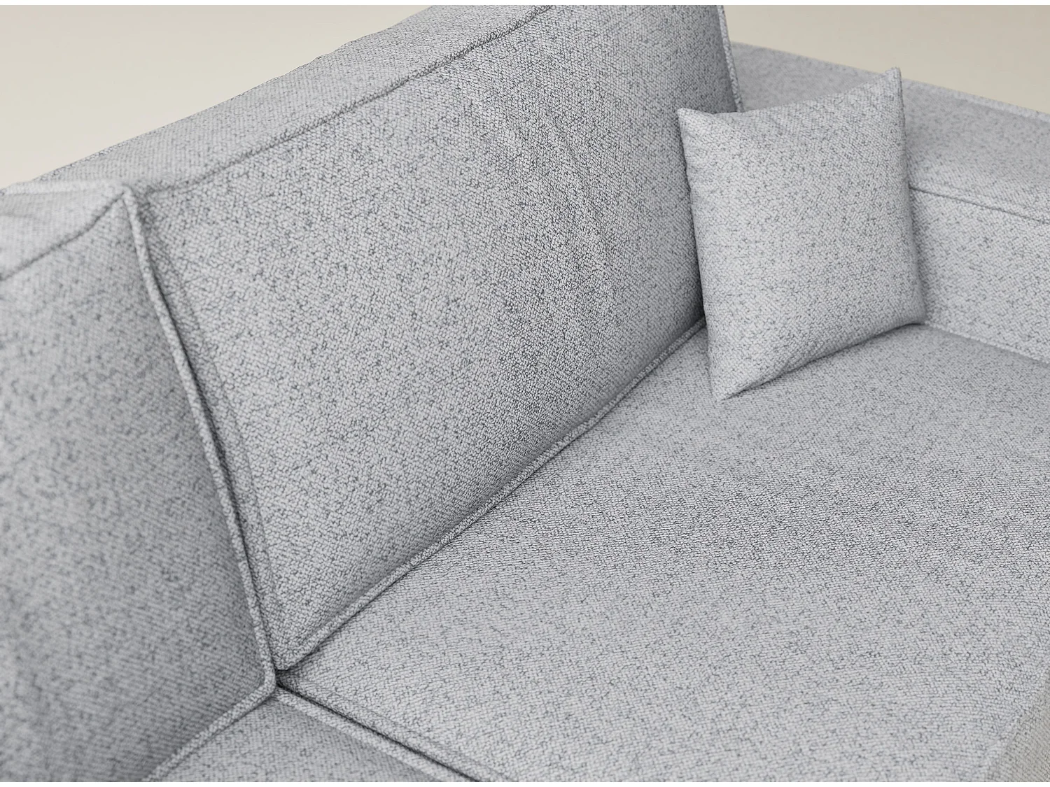 Canapé d'angle gauche avec fonction lit en tissu tressé gris clair TONGA