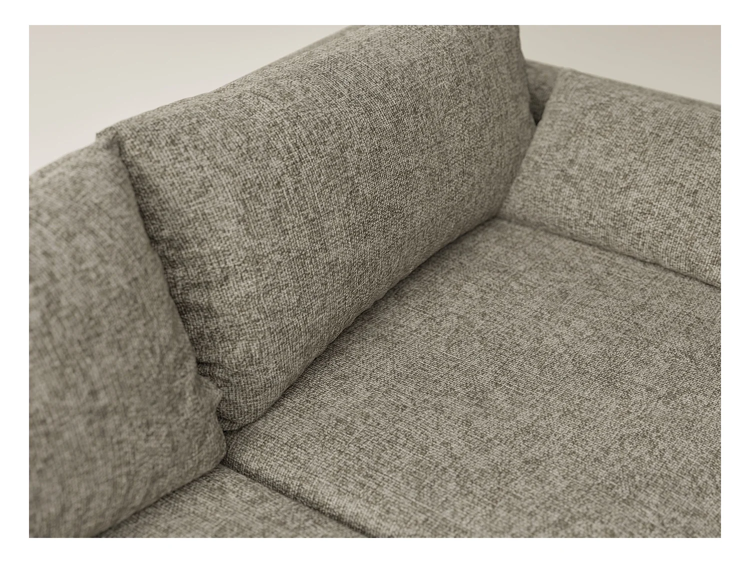 Canapé d'angle gauche avec fonction lit en tissu chenille taupe LEON