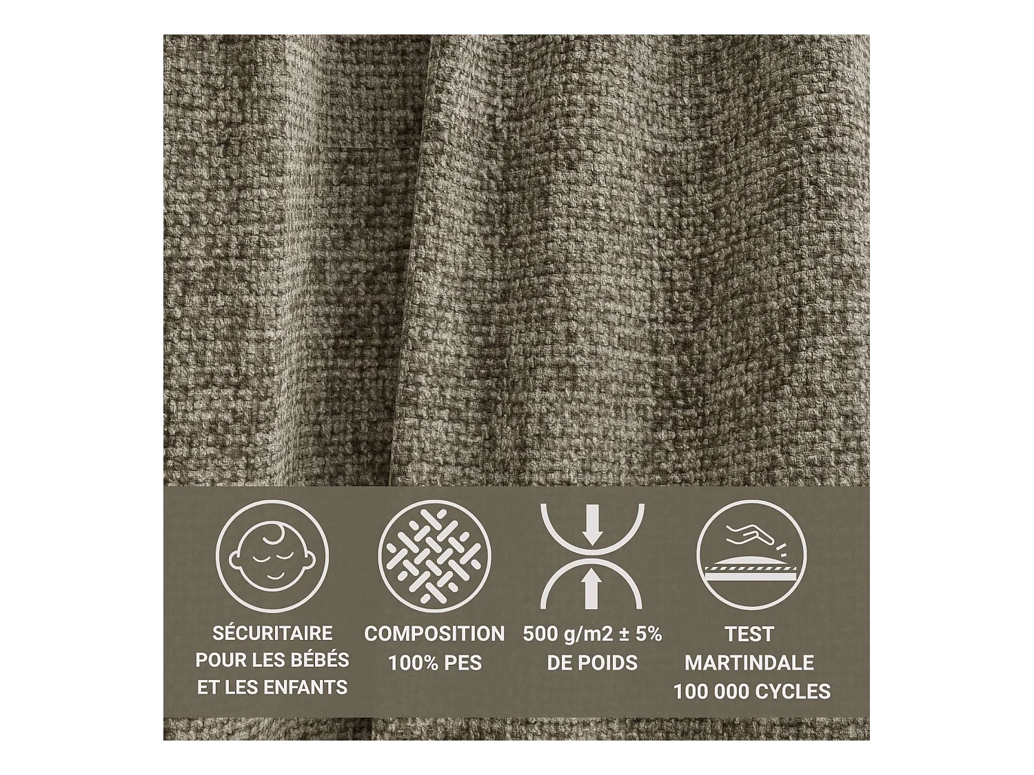 Canapé d'angle gauche avec fonction lit en tissu chenille taupe LEON