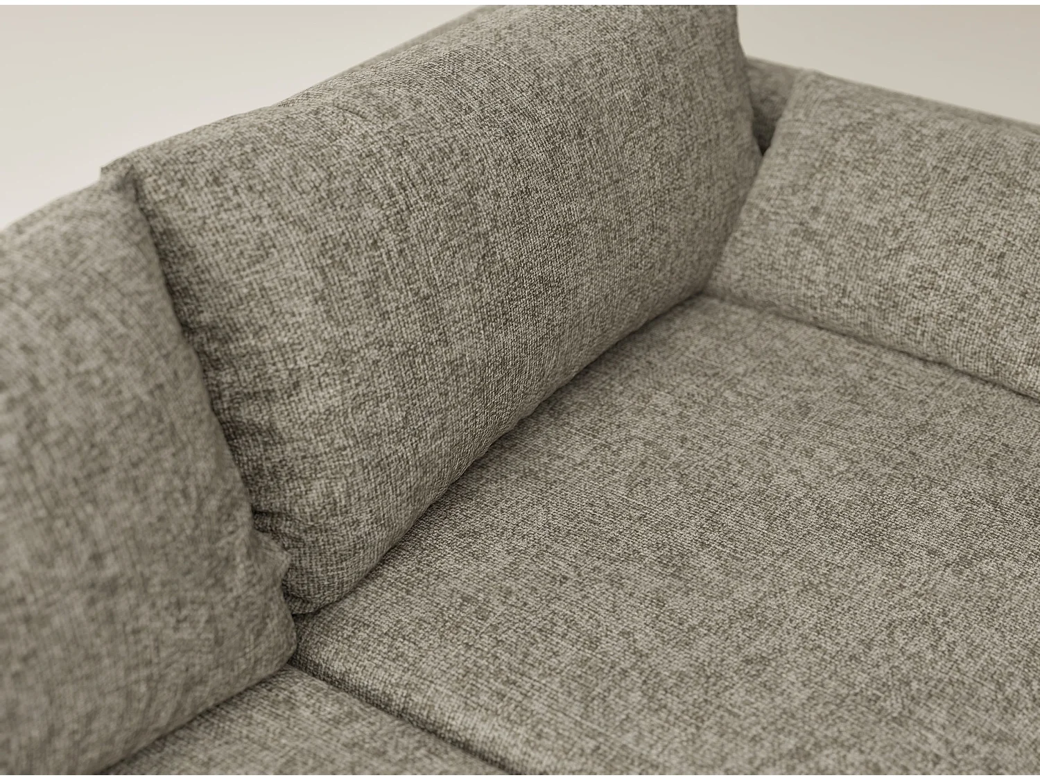 Canapé d'angle gauche avec fonction lit en tissu chenille taupe LEON