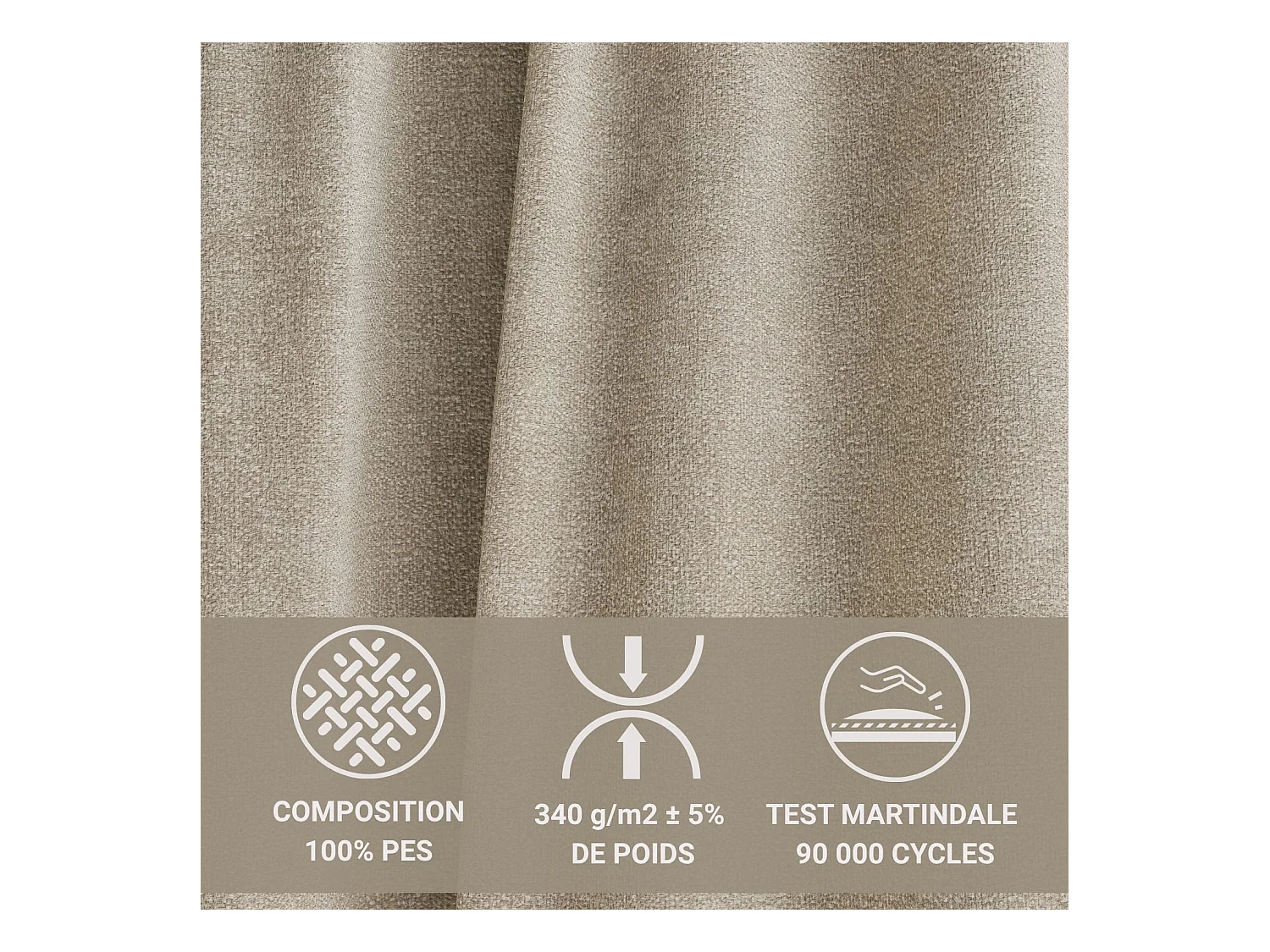 Canapé d'angle gauche avec fonction lit en tissu chenille beige TONGA