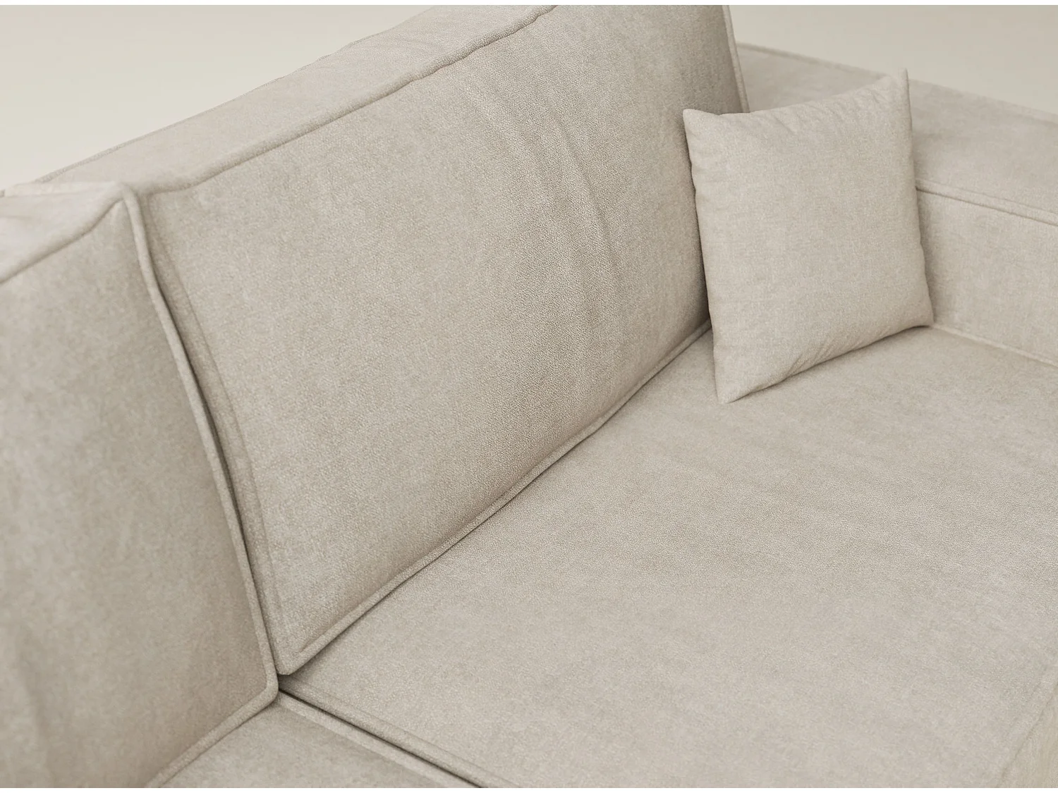 Canapé d'angle gauche avec fonction lit en tissu chenille beige TONGA