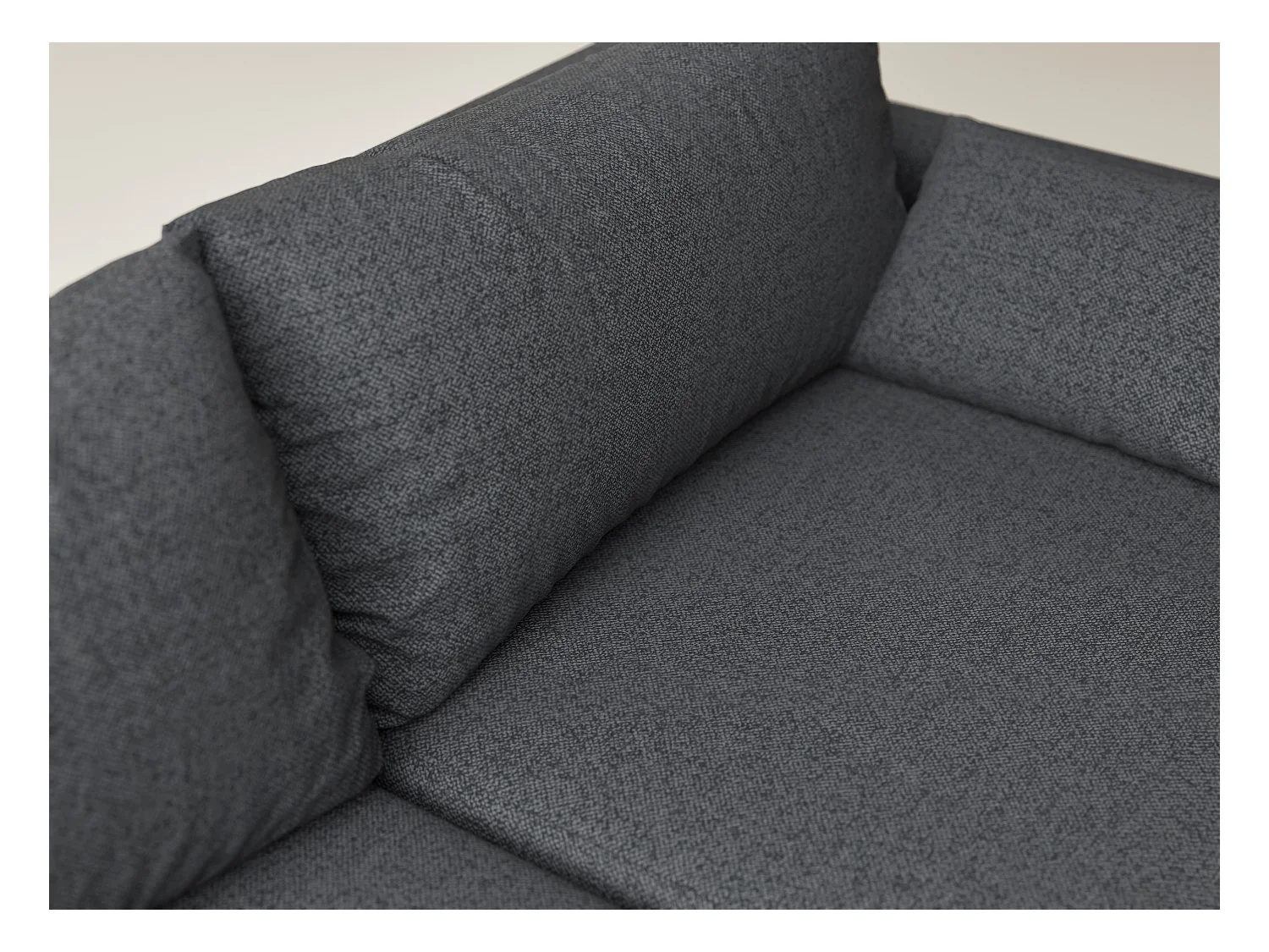 Canapé d'angle gauche avec fonction lit en tissu tressé graphite LEON