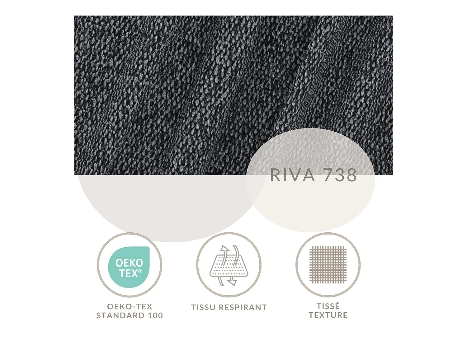 Canapé d'angle gauche avec fonction lit en tissu tressé graphite LEON