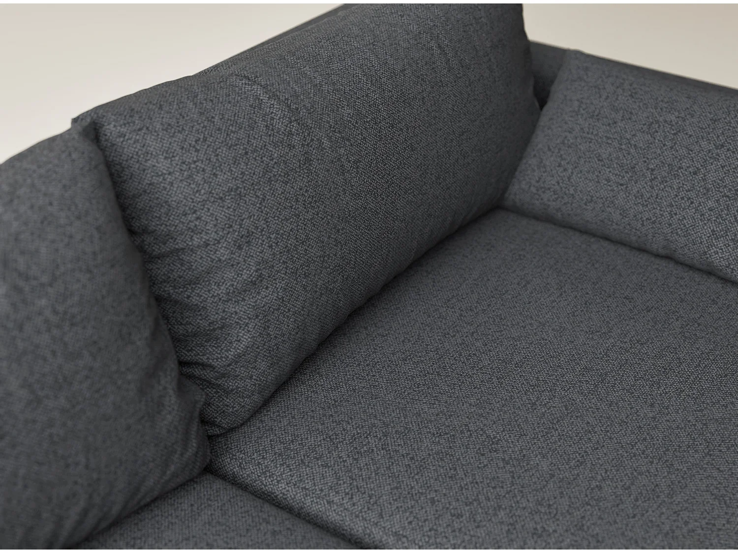 Canapé d'angle gauche avec fonction lit en tissu tressé graphite LEON