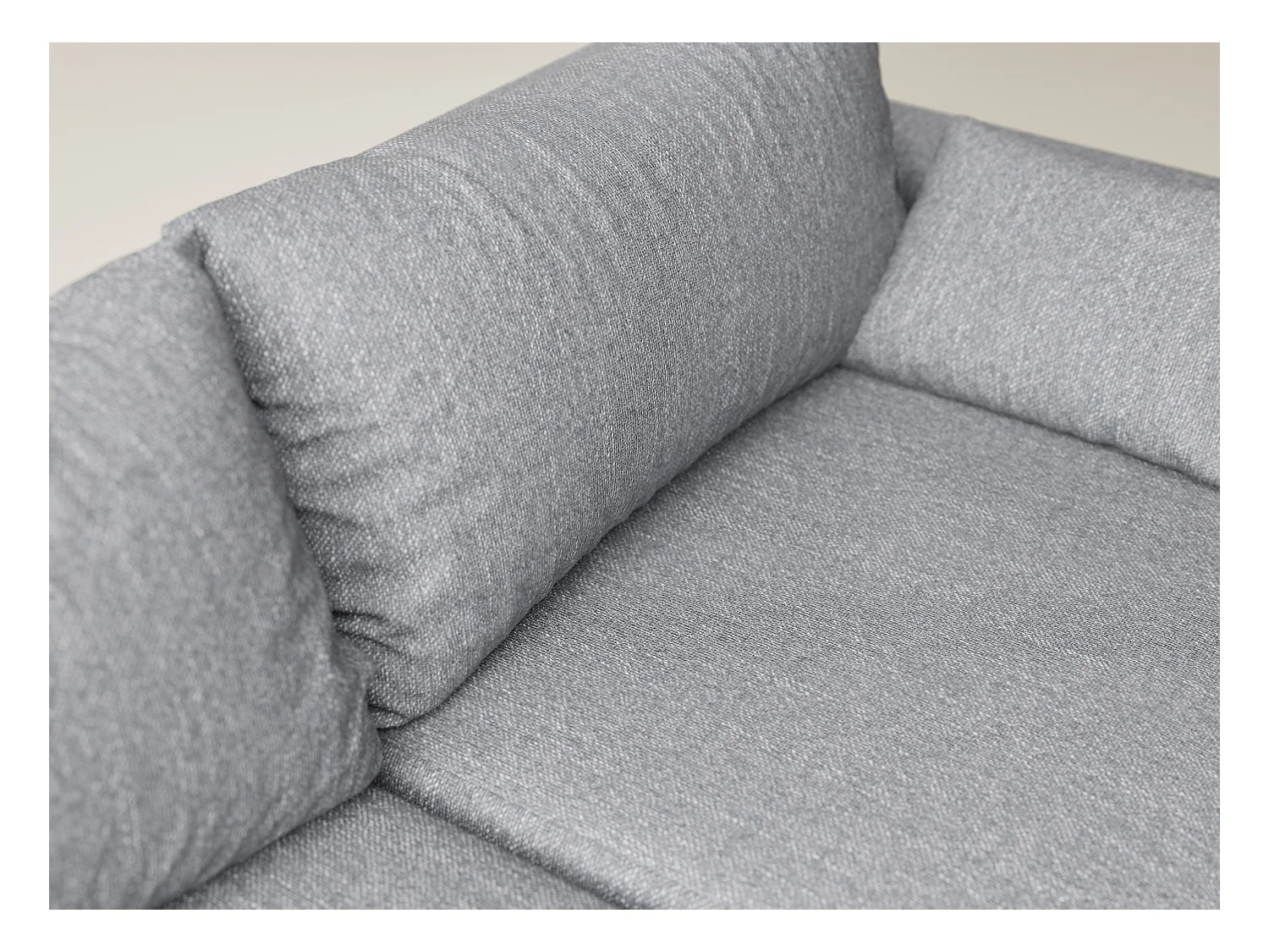 Canapé d'angle gauche avec fonction lit en tissu tressé gris LEON