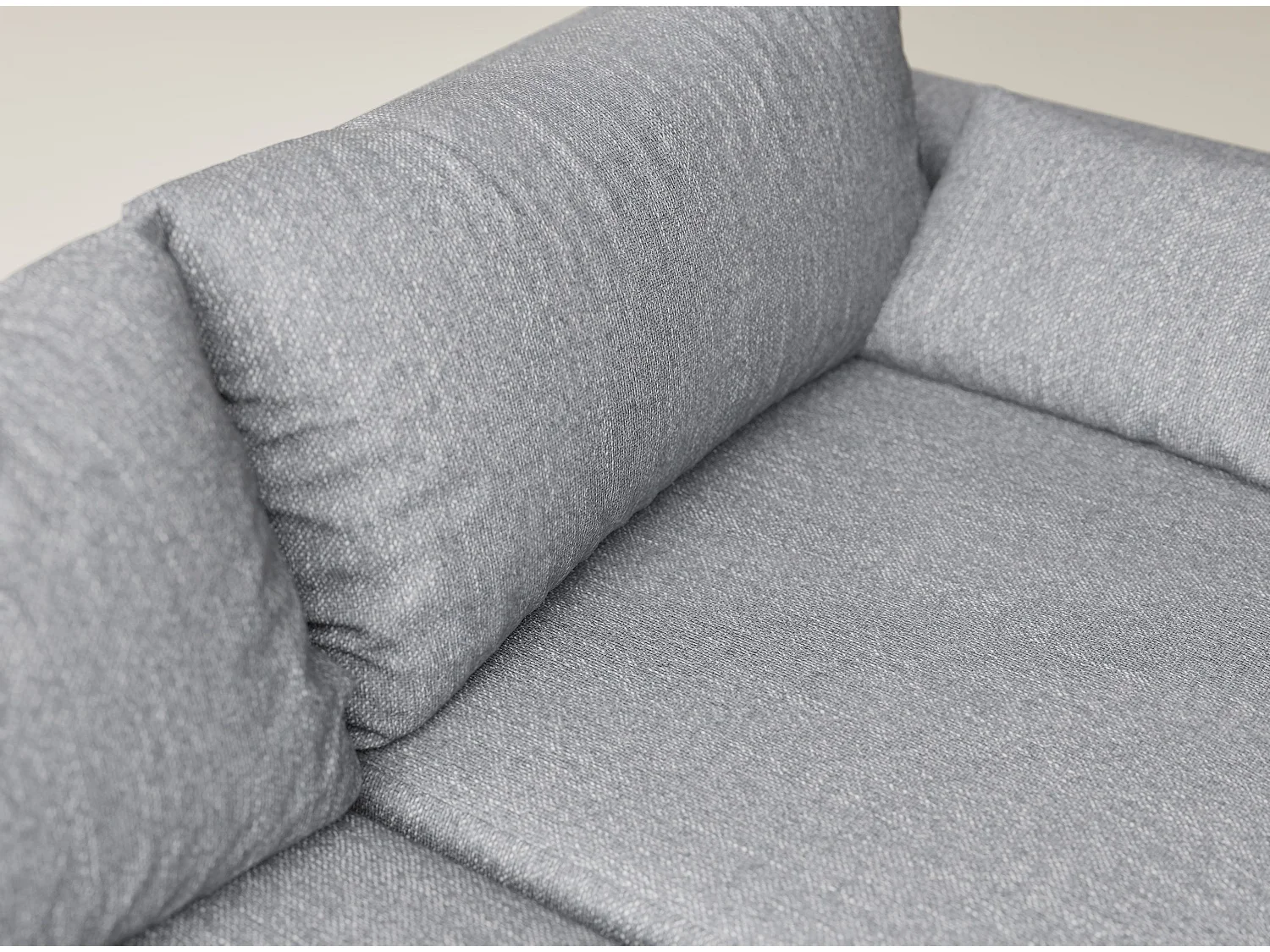 Canapé d'angle gauche avec fonction lit en tissu tressé gris LEON