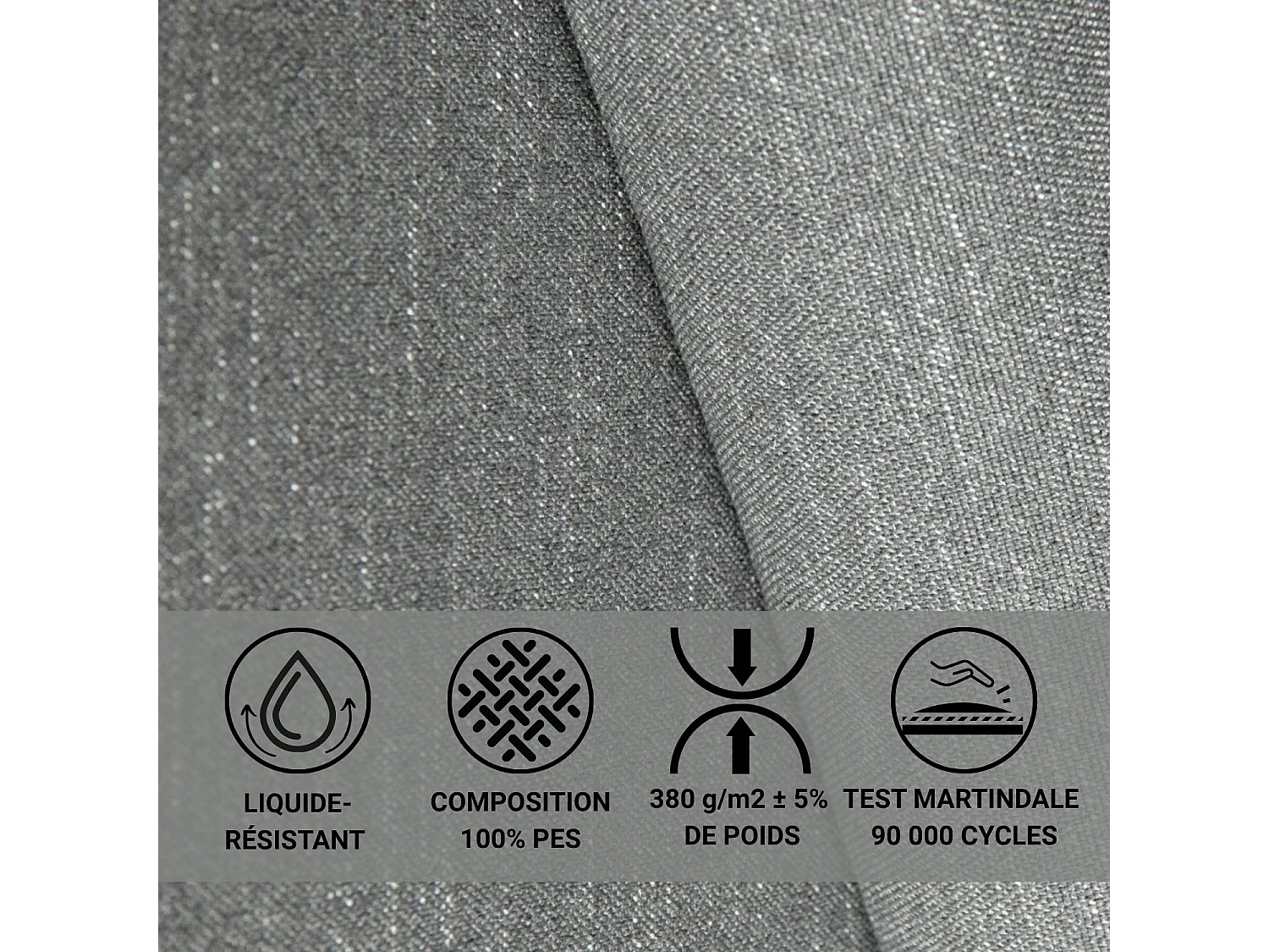 Canapé d'angle gauche avec fonction lit en tissu tressé gris LEON