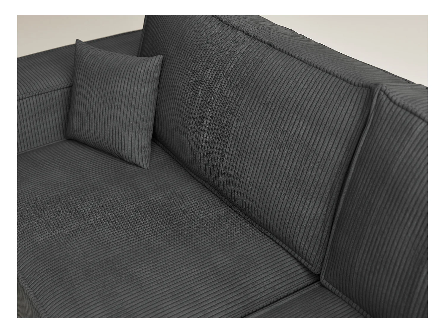 Canapé d'angle droit avec fonction lit en velours graphite TONGA