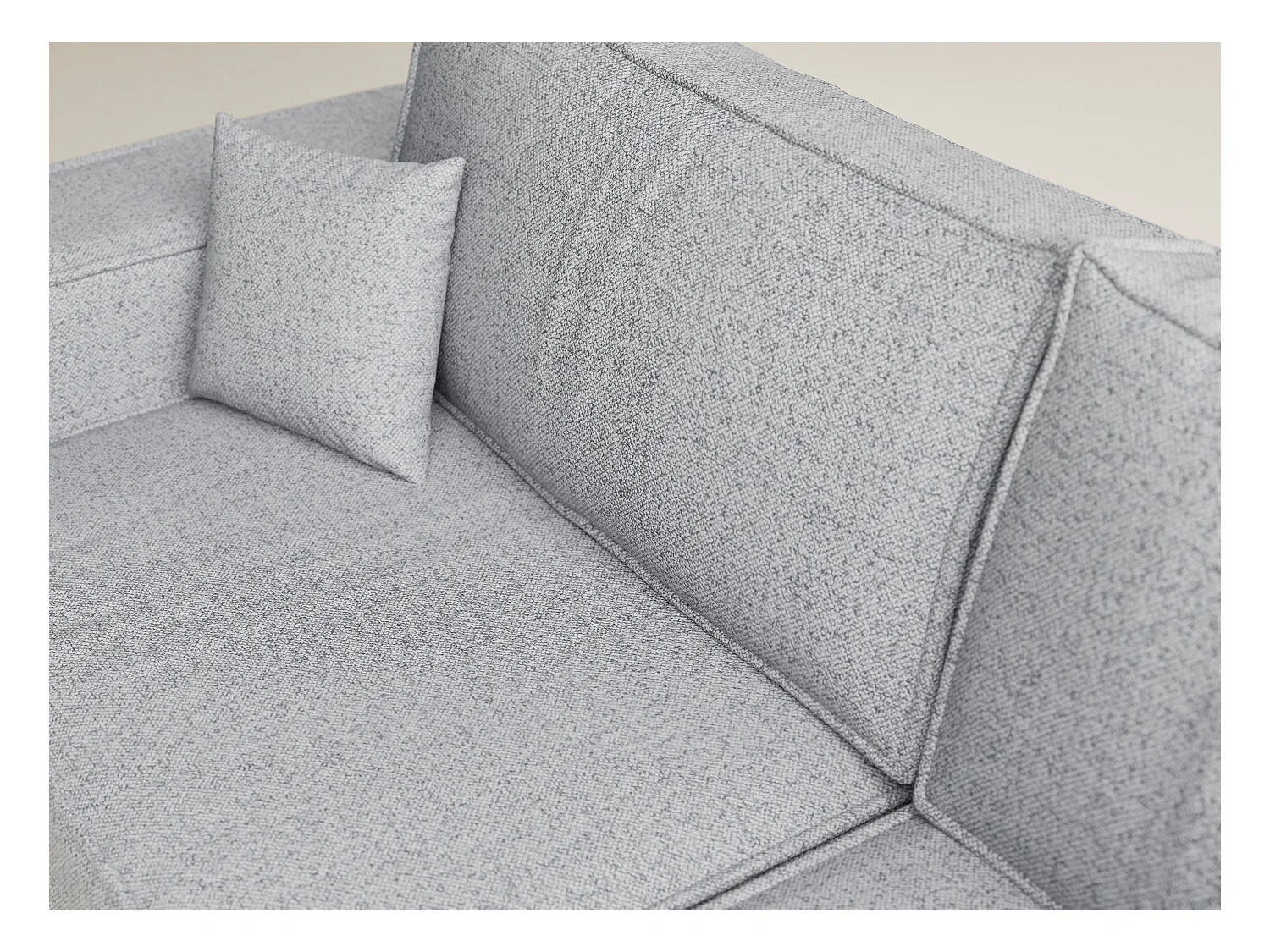 Canapé d'angle droit avec fonction lit en tissu tressé gris clair TONGA