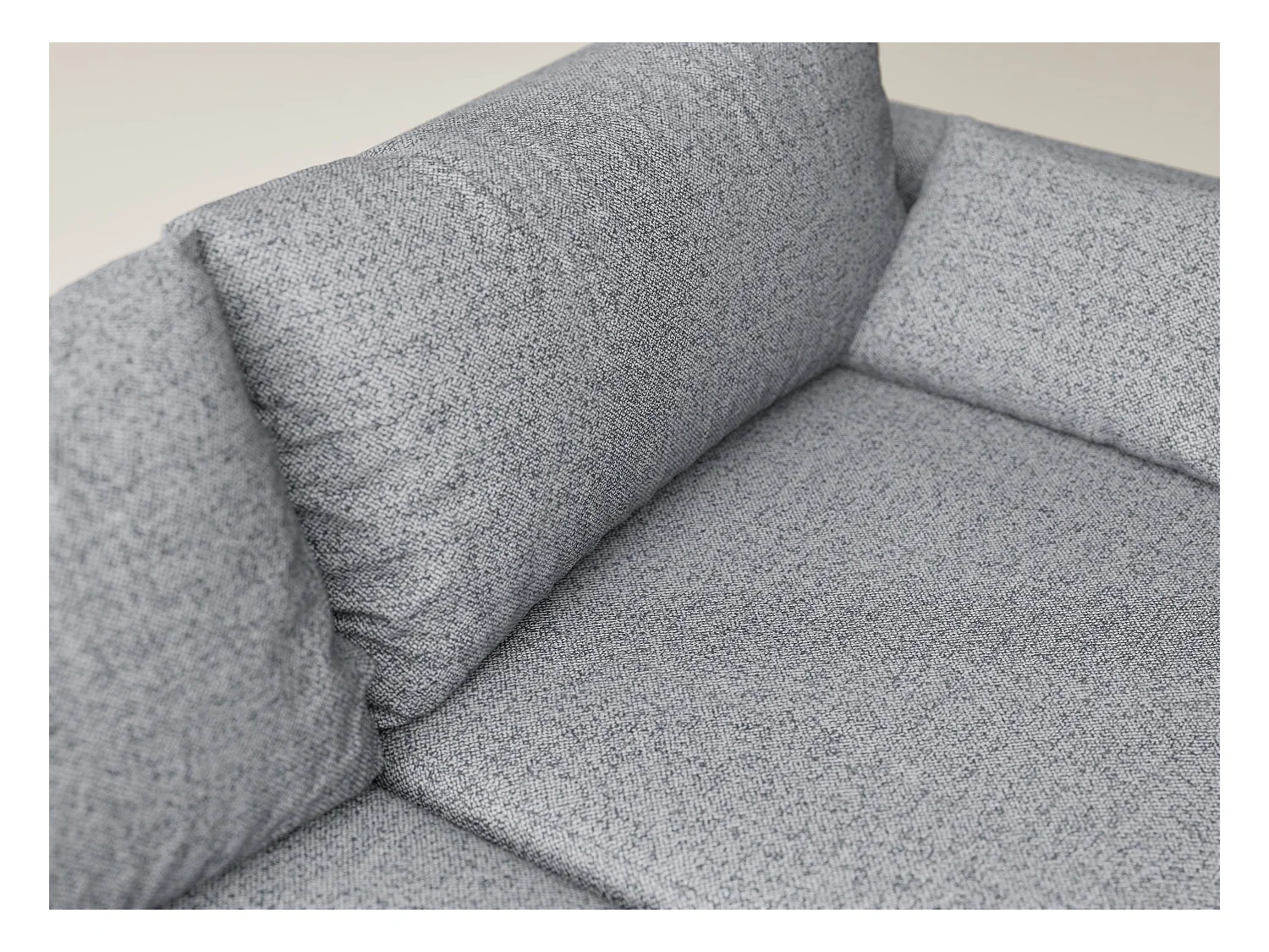 Canapé d'angle gauche avec fonction lit en tissu tressé gris LEON