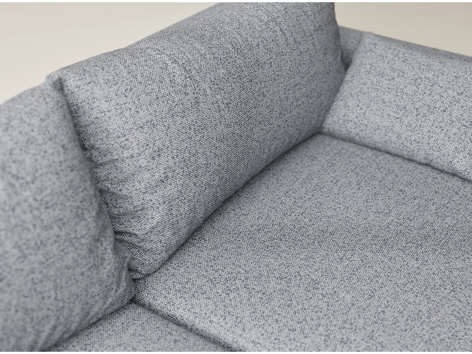 Canapé d'angle gauche avec fonction lit en tissu tressé gris LEON