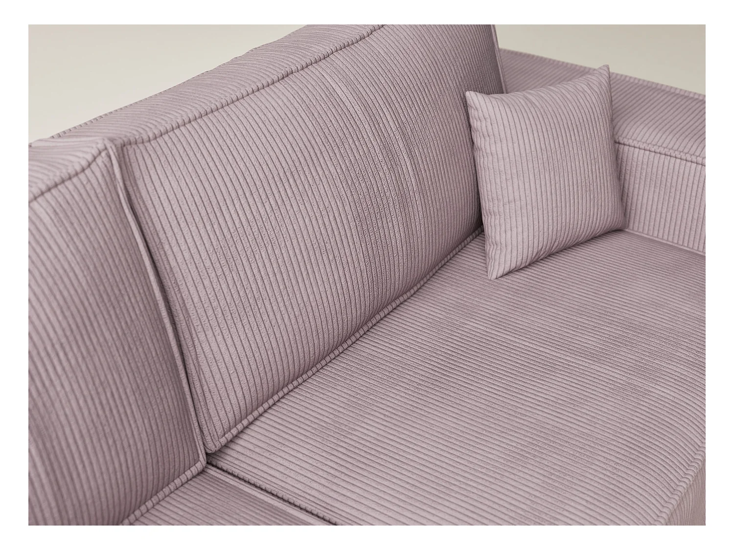 Canapé d'angle gauche avec fonction lit en velours violet TONGA