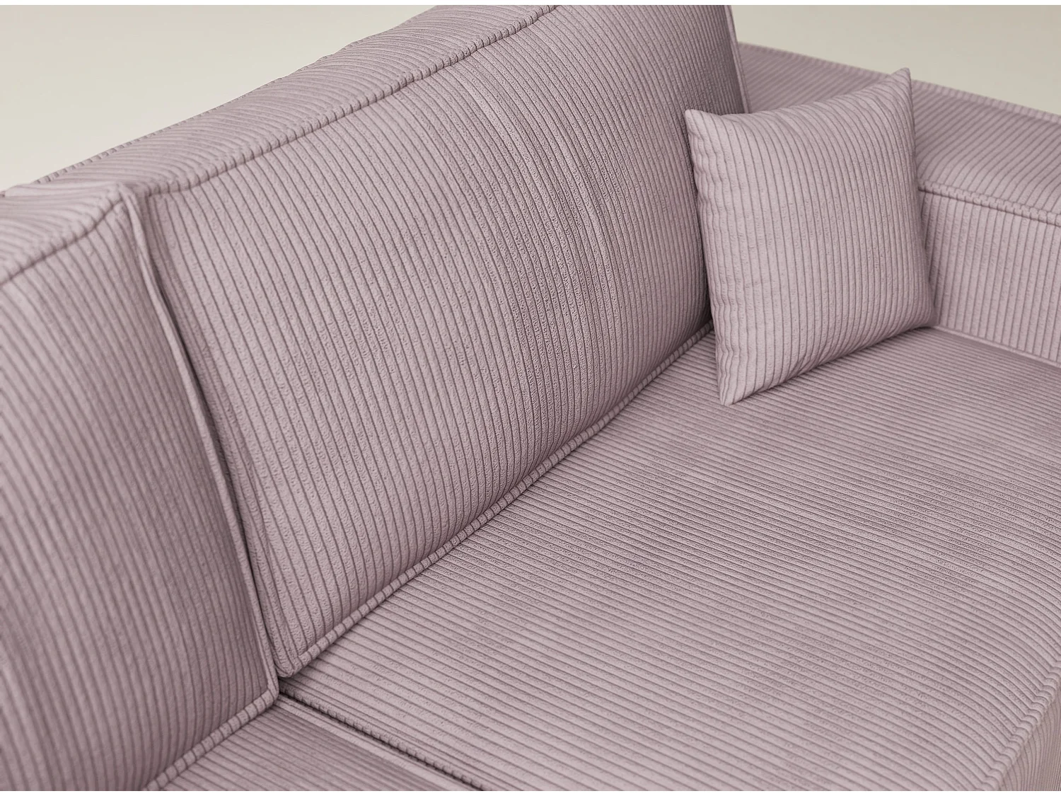 Canapé d'angle gauche avec fonction lit en velours violet TONGA