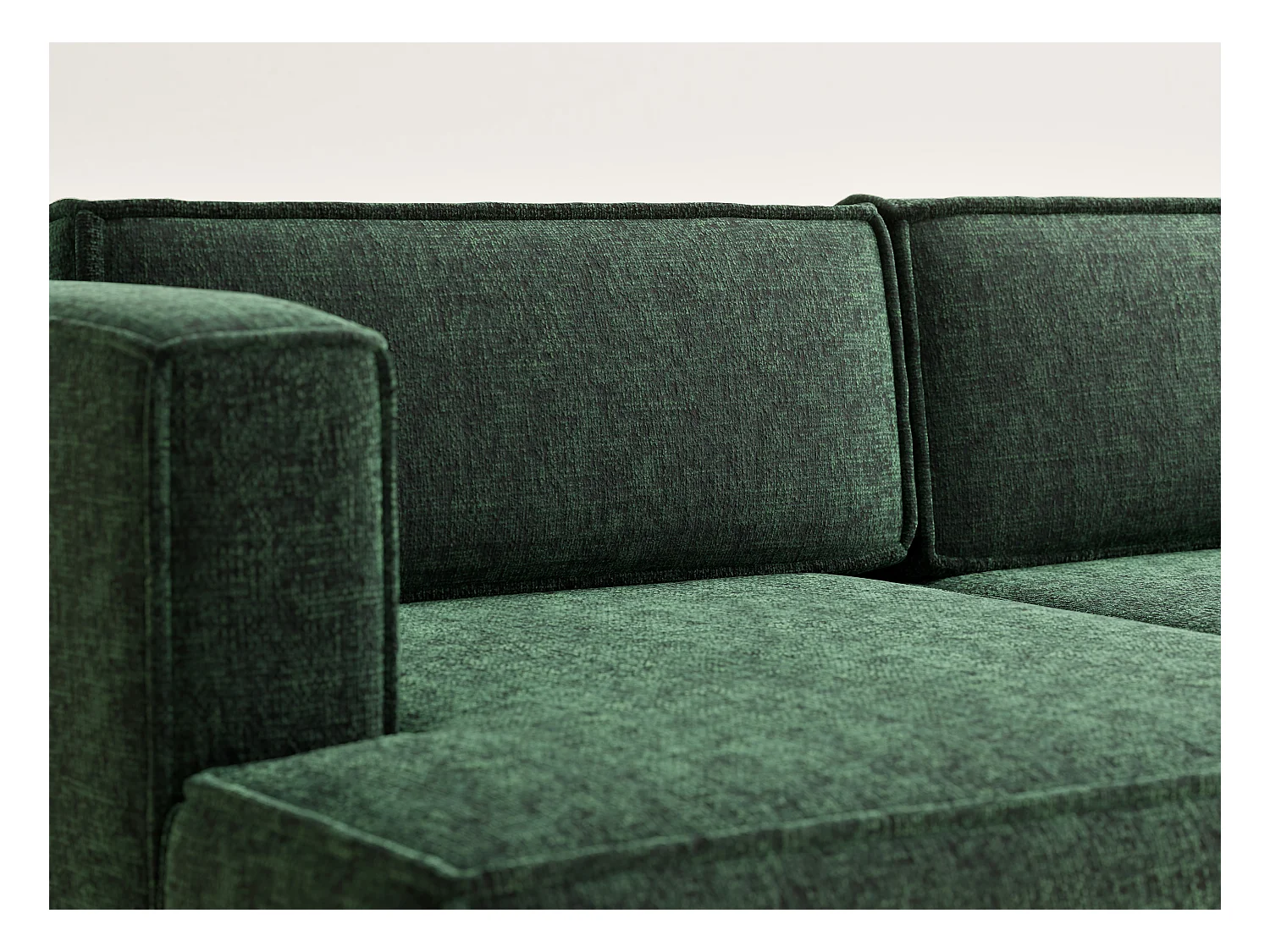 Canapé d'angle gauche avec fonction lit en tissu chenille vert foncé VELTO