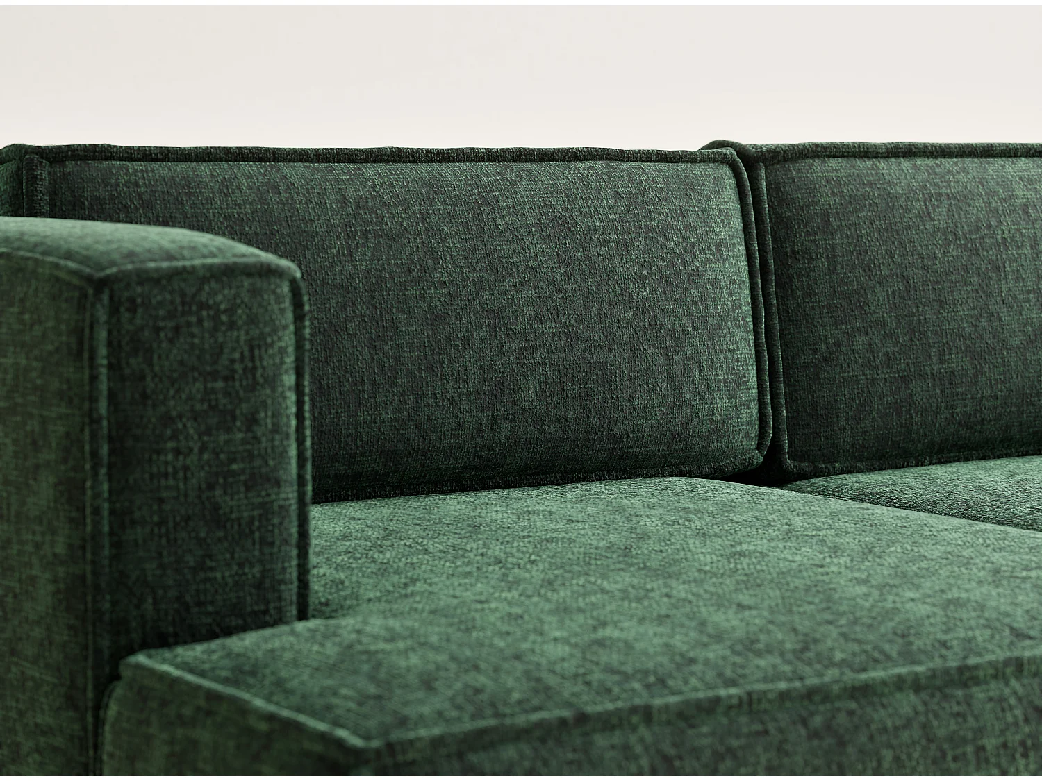 Canapé d'angle gauche avec fonction lit en tissu chenille vert foncé VELTO